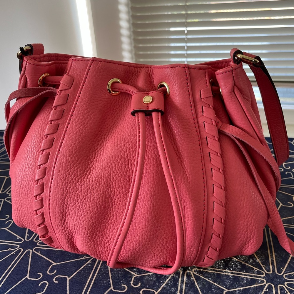 Aimee Kestenberg Coral Leather Bucket Bag, NWT